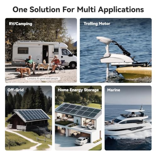 Image of Power Queen Lithium Battery 12V 125Ah, Bluetooth Group 27 LiFePO4 Battery with Low-Temp Protection, 1600Wh Energy Max. 15000 Cycles for RV, Solar System, Trolling Motor