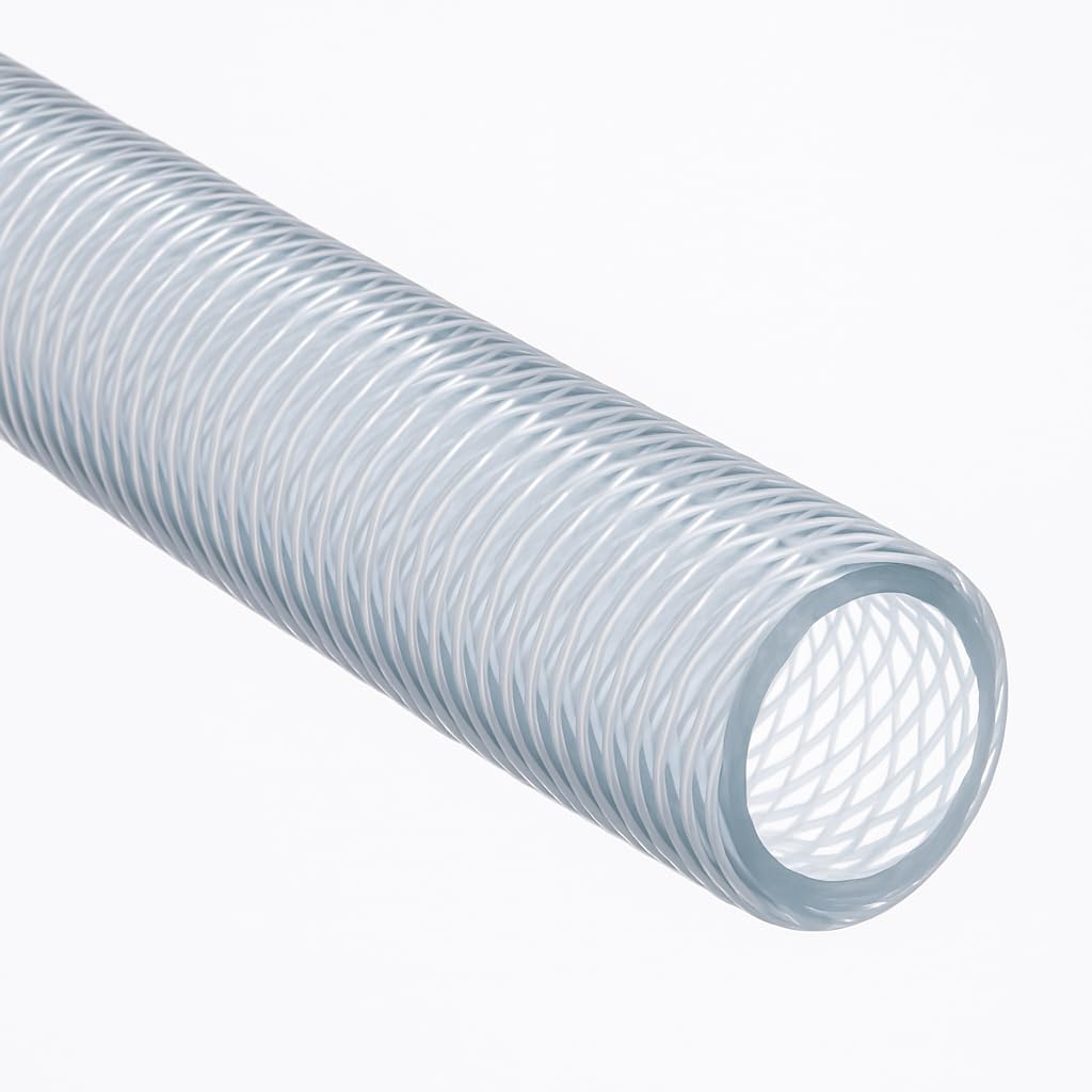 Druckluftschlauch PVC-Schlauch Gewebeschlauch Luftschlauch Druckluft Flexiber für Kompressor Transparent Werkstatt Polyvinylchlorid 50m 14 Größen 6 bis 19mm (16 x 3 mm)