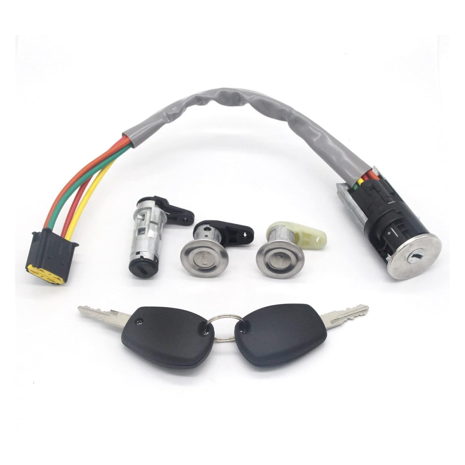 Full Set Ignition Switch Tailgate Lock, for, for Renault, for, for Dacia, Logan 806014108R 6001549589 487004353R 36.451.600 Vehicle Lock Cylinder Set(Door Tailgate 4pcs)