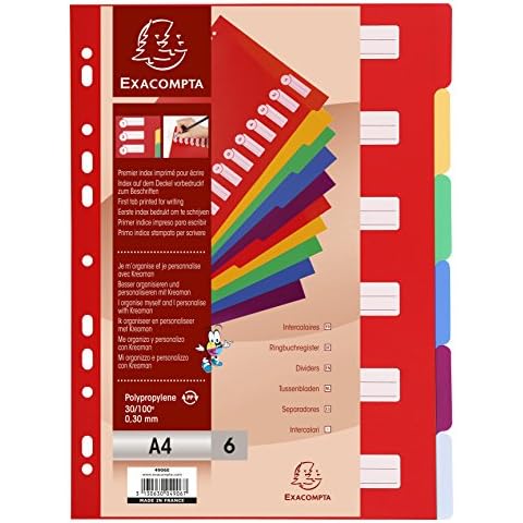 Exacompta A4 Multicoloured Document Dividers Cover
