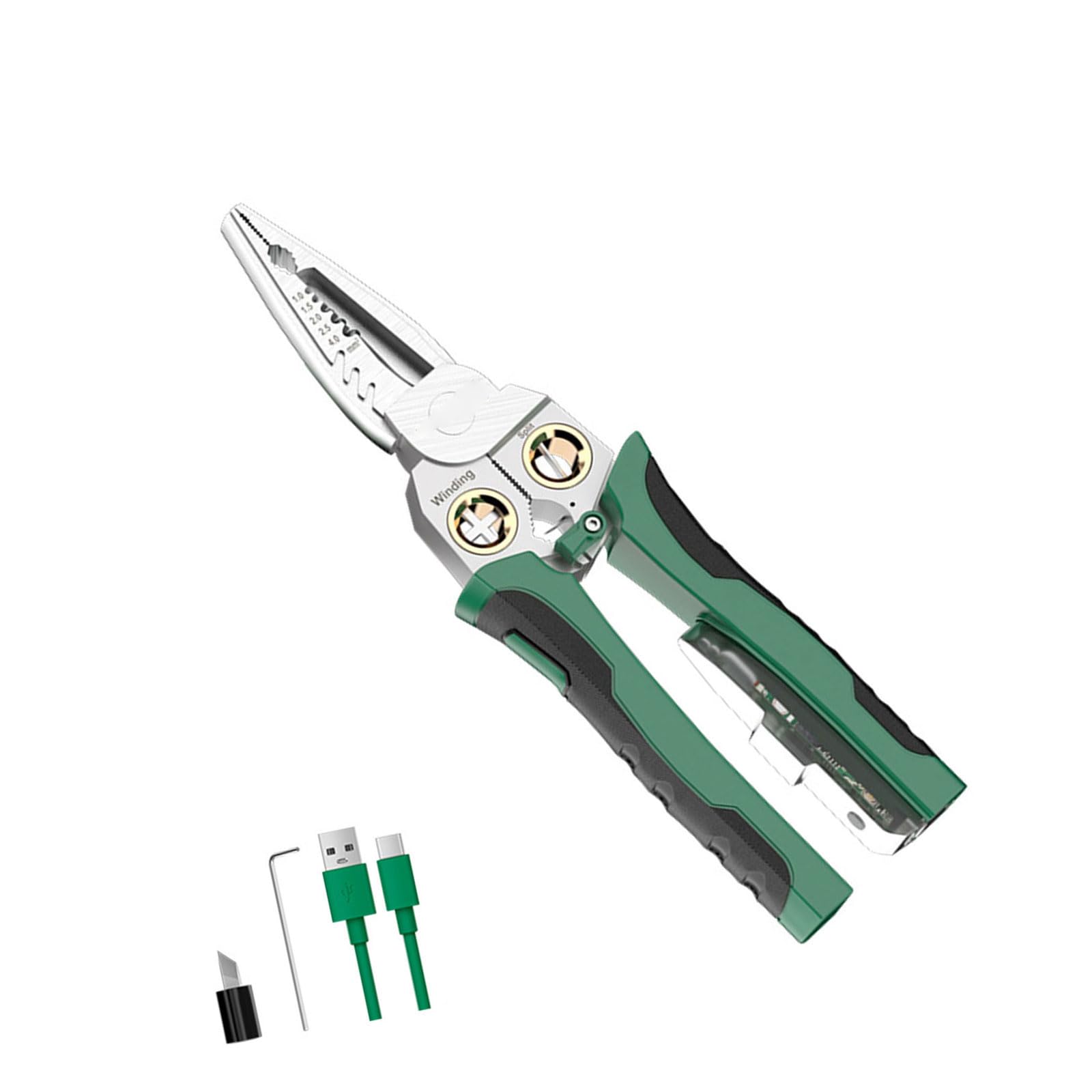 WEILWH 12 In 1 Electrician Multifunctional Wire Stripper Voltages Tester And Crimping Tool For Professional Electrical Work
