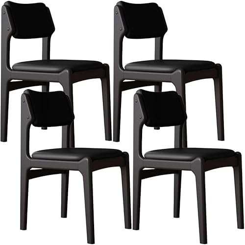 Miniatura 54 de YVYKFZD Wooden Dining Chairs Set, Leather Dining Room Chair with Back, Upholstered Kitchen Chairs, Armless Living Room Chair, for Bedroom Offices