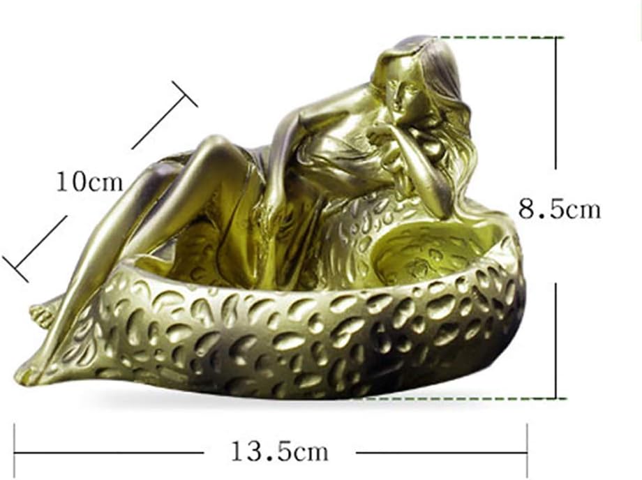 Creative Sexy Women Ashtray,Beauty Cigar Cigarettes Ash Holder for Smokers,Desktop Smoking Ash Tray for Home Decor Coffee Restaurant Bar Bronze 13.5x10x8.5cm(5x4x3inch) Gift
