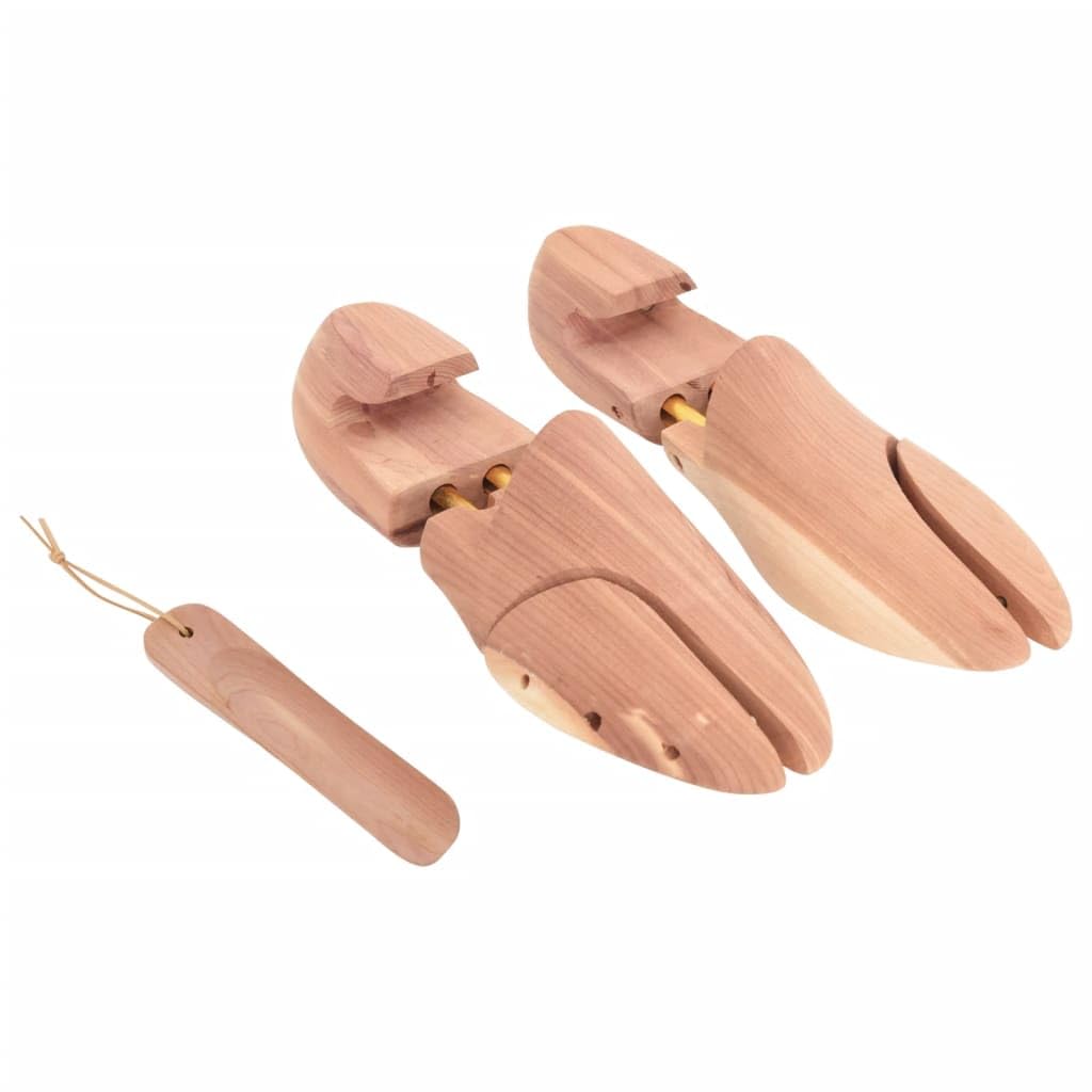 Schuhspanner aus massivem Zedernholz mit Schuhlöffel, Größe EU 40-41, zweifach verstellbar, zur Formpflege und Geruchsbeseitigung, geeignet für Sneaker, Leder- und Freizeitschuhe