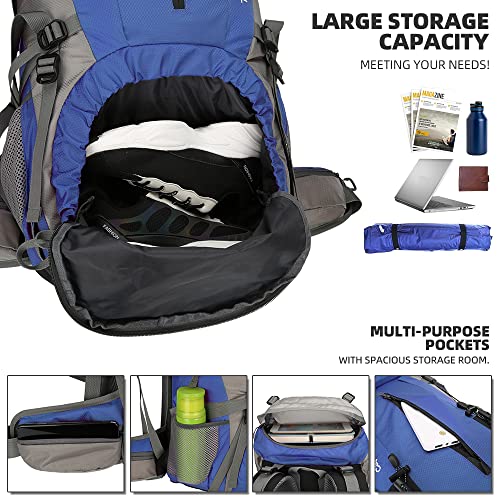 Image of King'sGuard 70L Hiking Backpack with Rain Cover Lightweight Waterproof Travel Camping Backpack Large Backpacking Pack