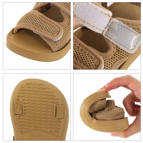 Image of MK MATT KEELY Unisex Kids Summer Slide Sandals Baby Comfort Anti-Slip Open Toe Adjustable Walking Beach Shower Shoes for Boys Girls