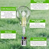 Lumlog A60 E27 LED Vintage Light Bulbs Warm White 2700K, 6W Edison Screw LED Filament Bulb 60W Equivalent, Energy Saving Non-Dimmable 980LM 2Pack [Energy Class C] - Image 3
