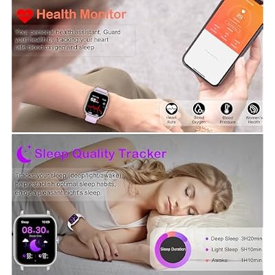 Smart Watch for Women Men (Answer/Make Call), Fitness Tracker, 1.83 HD Screen with 24-Hour Heart Rate/Sleep Monitor, IP68 Waterproof, 130+ Sports Modes, Smartwatch for Android iOS, White