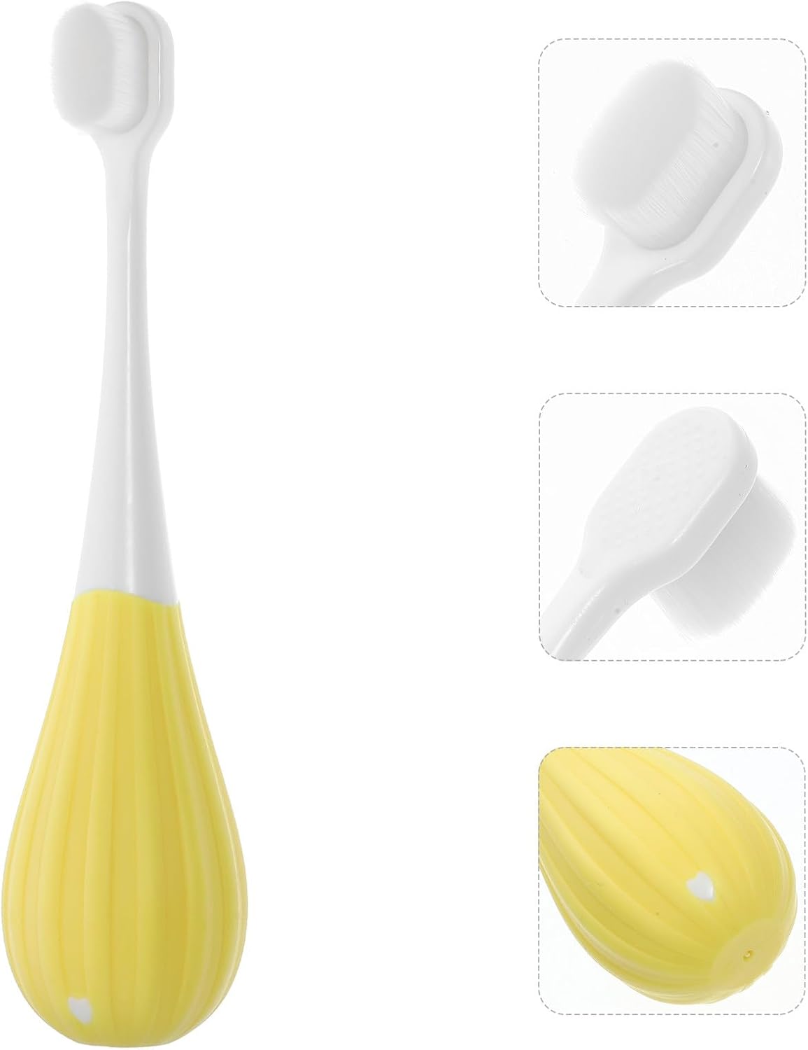 Soft Bristles Toothbrush for 2-5 Years, Single Yellow Manual Toothbrush with Extra Fine Soft Bristles, Safe Dental Care for Babies