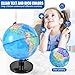 KISEER Rotating World Globe 10 Inch Spinning Earth Globe with Stand for Kids Learning Geography Classroom Education or Office Home Decorations