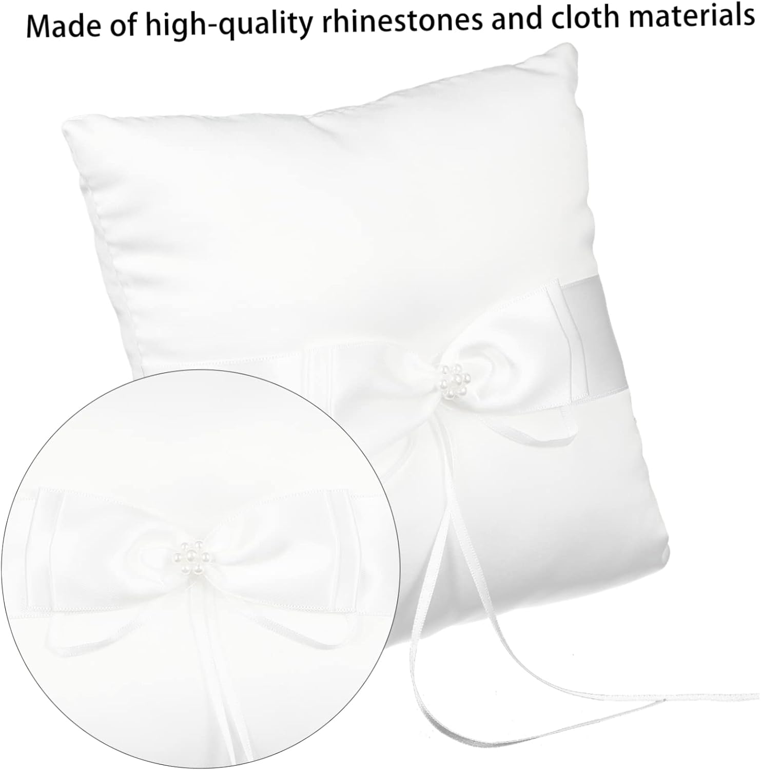2pcs Wedding Ring Pillow Flower Basket Set Flower Girl Basket for Ring Bearer