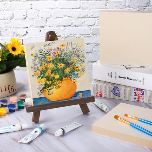 Aodaer 8 Pack Wood Panels 6 x 6 Inch Wooden Panels Canvas Unfinished Craft Wood Boards Panels for Art Crafts Acrylic and Oil Painting Pouring DIY Projects - Thumbnail 5