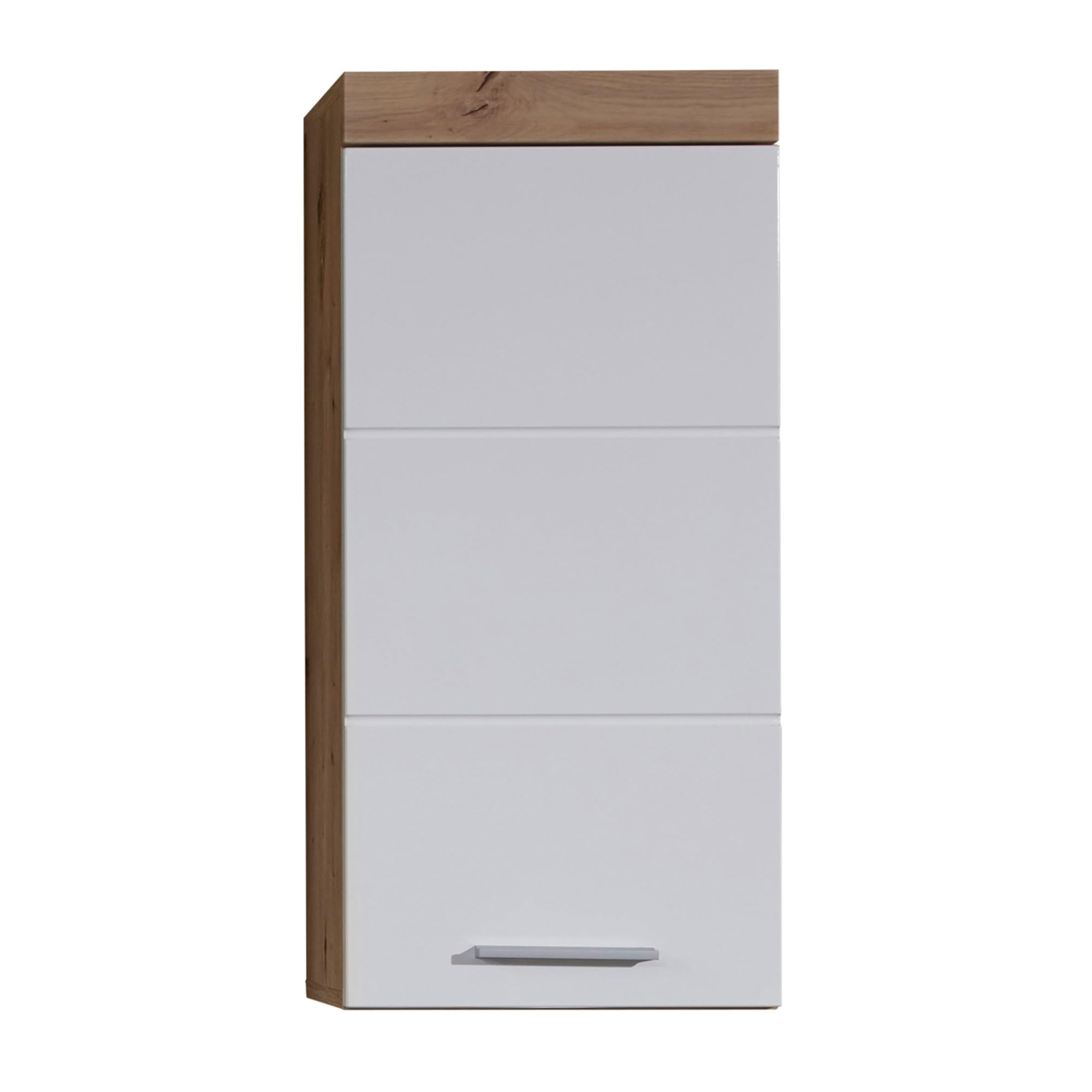 trendteam smart living - Amanda - Hängeschrank - Weiß/Weiß Hochglanz Asteiche - 1 Einlegeboden - (BxHxT) 37 x 77 x 23 cm - Kratzfest