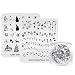 KADS Christmas Nail Art Stamping Plate Kit with Nail Glitter Powder
