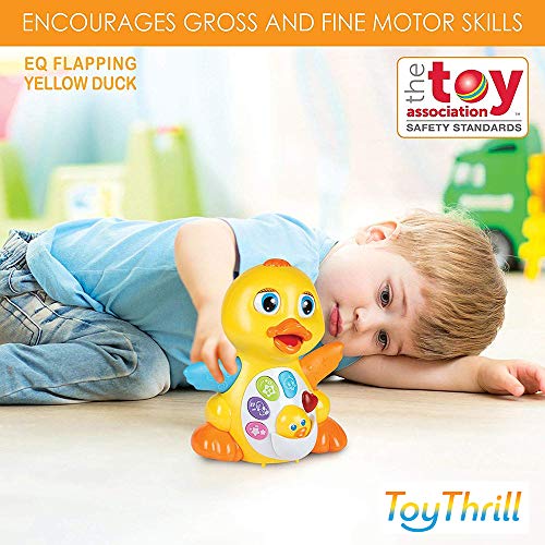 Toythrill Walking & Dancing Yellow Duck Toy For 1 Year Old Baby - Interactive Action Learning Educational Flapping Light Up Dancing Duck With Music, Light Up & Dancing Modes, 6 Singing Musical Songs #TOP5