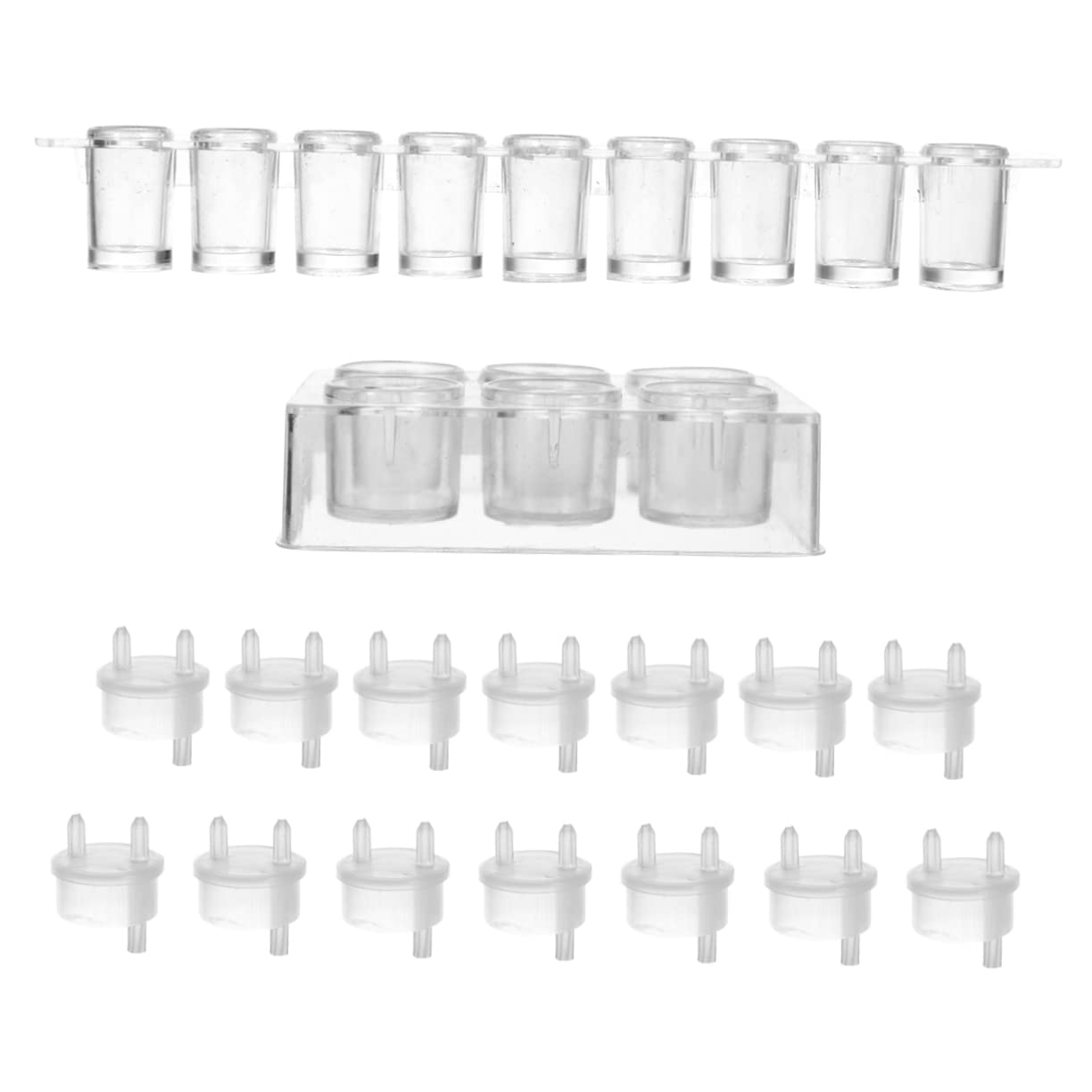 JEWEDECO 17-Piece Plastic Well Plate Set Reaction Plate for Chemistry Lab Spot Reaction Accessory Deep Well Experiment Board Supply