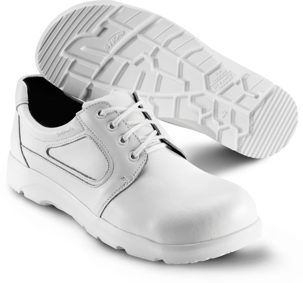 Tapa de acero OptimaX de cordones blanco S2 + SRA + negro 191, color blanco, talla 43