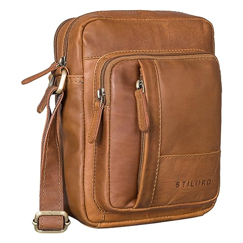 Bolso de mensajero pequeño STILORD Godric de cuero genuino para la oficina o viajes