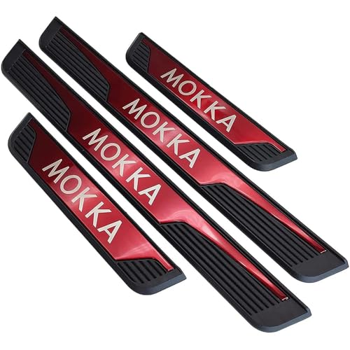 Edelstahl Einstiegsleisten Schutz für Opel Mokka B 2020-2024, Edelstahl Autotürschwellenleiste Schwellerleisten,Auto Willkommenspedal Türschweller,4 Stück