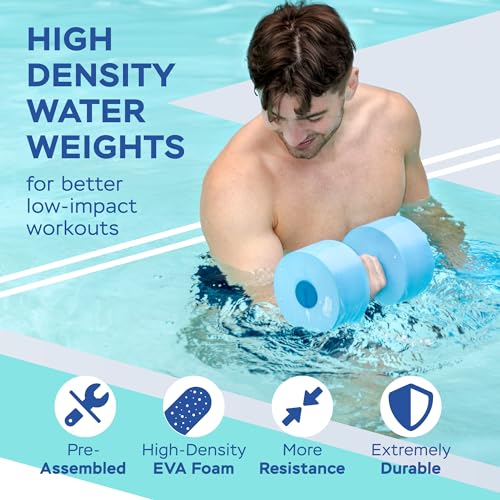 Image of Sunlite Sports Water Workout Combo Set, High Density Water Weights for Pool Exercise, Dumbell, Swim Belt, Aerobics Equipment, Aqua Jogger Belt, Pool Fitness, Aqua Therapy & Exercise