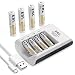 EBL Pack of 8 AAA Batteries 1,100mAh AAA Rechargeable Battery with Smart C807 Battery Charger and Micro USB Cable