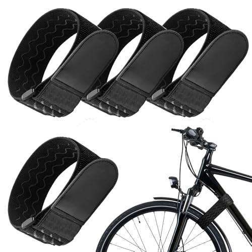 Riisoyu 4 Pcs Correas Elásticas, 85 cm x 5 cm Correa elástica antideslizante con Hebilla Multiusos Abrazaderas para cables Elástico Sujeta Extra Anchas y Extra Seguras para Cables, Bicicletas, Cables