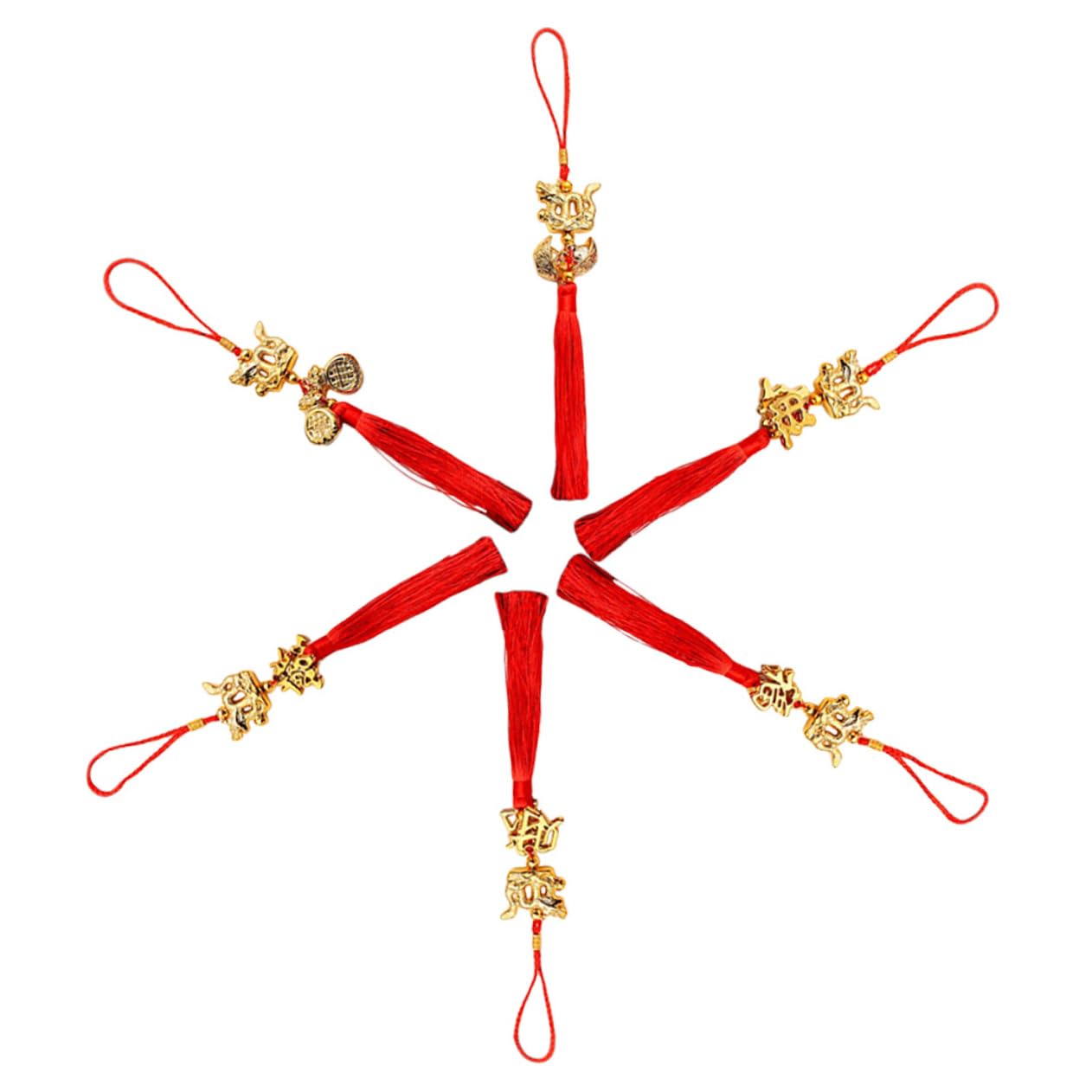 6pcs Front Door Pendant Festival Pendant Chinese Dragon Ornament New Year Propitious Decor Wall Ornament Traditional Chinese Decor New Year Bonsai Pendant Dragon Ornament for Wall