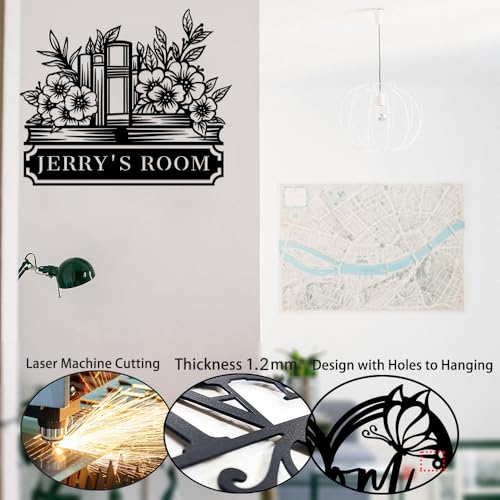 Personalized Family Name Metal Sign for Customized Home Decor - Custom Wall Art with Floral Design for Study Room and Living Spaces - Image 2
