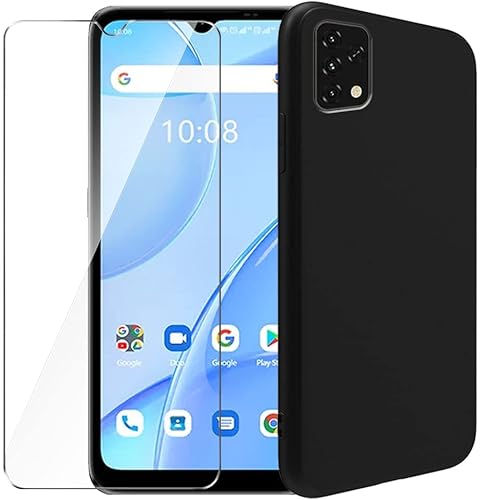 Funda para Umidigi Power 5S + protector de pantalla de vidrio templado - Silicona transparente suave flexible parachoques a prueba de golpes TPU