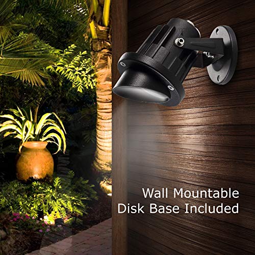 J.LUMI GBS9809 LED Outdoor Spotlight 9W, 120V AC, Replaces 75W Halogen, Metal Ground Stake, Daylight White, Outdoor Flag Light, Landscape Spotlight, UL-Listed Cord with Plug, Not Dimmable