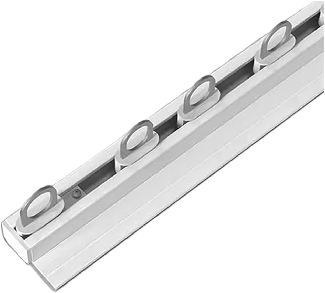 Aluminum Extra Thin Ceiling Track, No Drill Sliding Door Curtain Rod, Heavy Duty & Water Resistant, Multi-Purpose for Bathroom/Bay Window/Closet, White(3.3ft/1m)