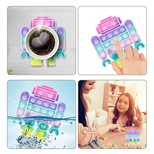 Image of FunBlast Robot Design Pop It Fidget Toy - Autism Special Needs Silicone Stress Reliever, Squeeze Sensory Toy (Robot)
