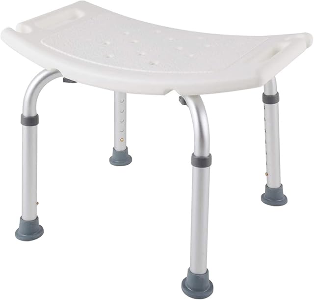 Froadp Shower Stool 38-51cm Height Adjustable Bath Seat with 360° Rotating Function Anti-Slip Shower Chair Without Backrest Aluminum Tub Seat for The Elderly and Pregnant Women (Type D)