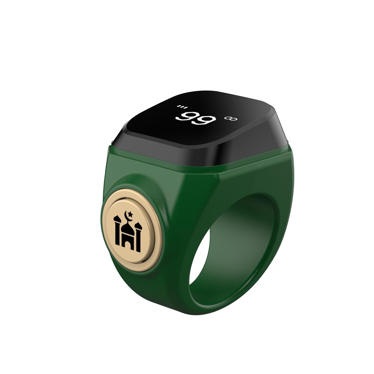 Smart Tasbih Counter,20mm (10) Muslim Digital Azan Alarm Clock Zikr Ring,APP Support Digital Counter Prayer Reminder Rings, Waterproof 4 Digit Finger Counter for Muslims(Green)-image-23