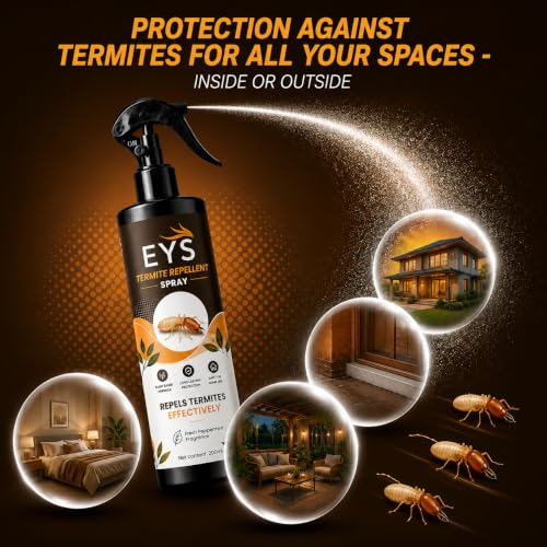 Image of EYS Termite Repellent Spray for Termites and Borers, 240ml, Liquid, Natural Herbal Extracts and Peppermint Oil, Baby and Pet Safe, Pack of 2