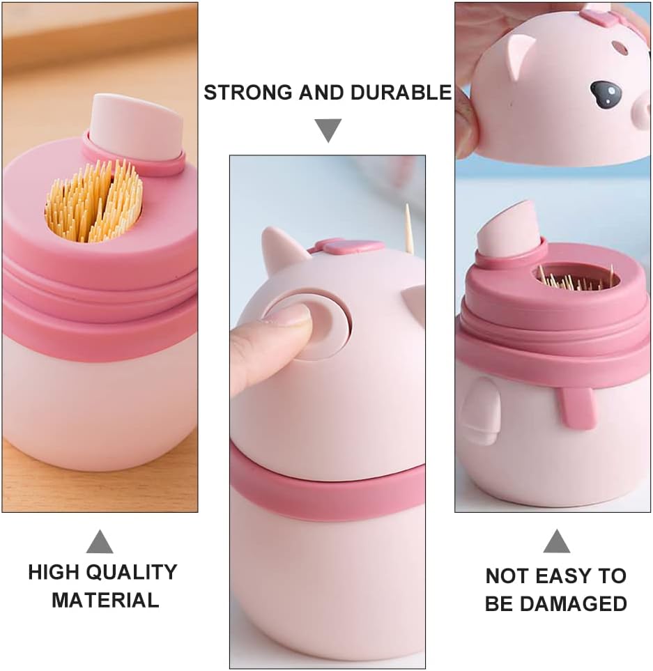 1pc 豚の形のつまようじホルダーつまようじ収納ボックスプラスチックつまようじホルダー家の装飾/382/1549