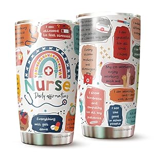 Kozmoz Inspire Nurse gift Nurse accessories for work gifts for nurses nursing graduation gifts nurses week nursing gifts for new nurses nurse appreciation gift Nurse Daily Affirmations Tumbler 20oz