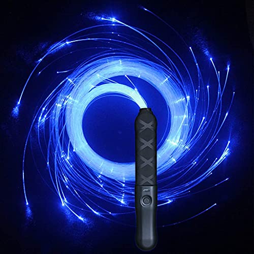 HDXY LED Dance Whip Party Fiber Optic Whip 6ft led Rechargeable 7 Color Light up 360Â° Swivel Rave Glow Whip (led Whip)