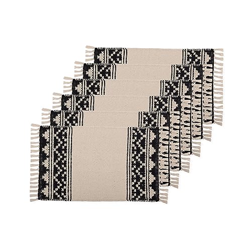 REDEARTH Placemats-Hand Woven Exquisite Artisan Made Table Linen for Dining Table, Coffee Table, Console, Dresser; 100% Cotton (13