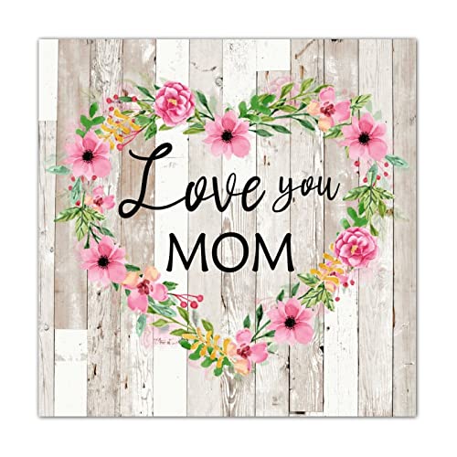Plaque murale en bois Love You Mom pour célébrer la fête des mères avec tendresse