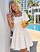 ZESICA Women's Summer Boho Floral Mini Dress 2026 Casual Short Sleeve Square Neck Swing Beach Vacation Sundress White Small