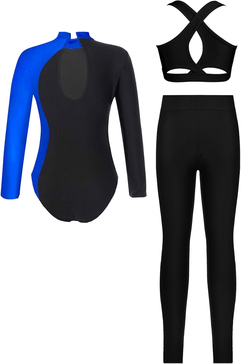 JEYPINMI Gymnastics Outfits for Girls Ballet Dance Leotard Top with Leggings Sports Tracksuit Yoga Workout