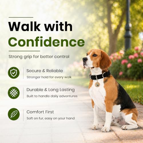 Image of Adjustable Nylon Dog Collar for Dogs & Puppies | Durable & Comfortable Neck Belt 1 Inch (Black, Medium)