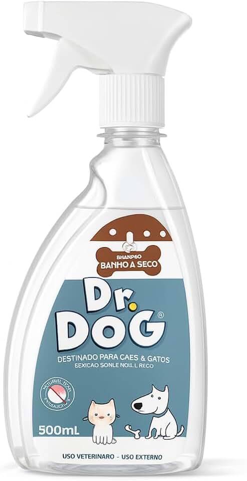Banho a seco para Cachorros Filhotes, Gatos 500ml hipoalergênico, limpa patinhas, higienizador neutraliza odor pet, Banho Express
