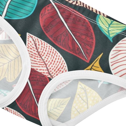 Cotton Girls Underwear Toddler Colorful Leaves Panties Little Girl Personalized Underpants Briefs 2t4