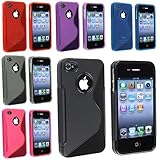 2 Tones S Shape Hybrid TPU Candy Skin Cases Covers Compatible With iPhone 4 AT&T and Version 16GB 32GB (6-Pack) iPhone 4S AT&T, Sprint, Version 16GB 32GB 64GB