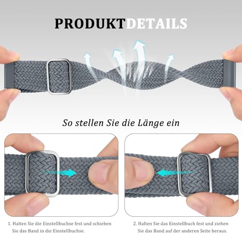 AK Armband f&uuml;r Garmin Venu/Venu Sq 2/Venu 2 Plus, 20mm Quick Release Verstellbar Nylon Armb&auml;nder f&uuml;r Garmin Venu/Vivoactive 3/Forerunner 645/245 Music Erstzarmband f&uuml;r Damen Herren