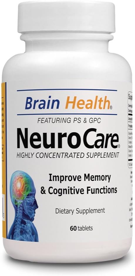 Neuro Care Nootropic Brain Health Supplement, Highly Concentrated Memory Booster Enhanced Mental Focus, Cognition, Memory, Concentration and Clarity, 100% Natural Dietary Supplement - 60 Tablets