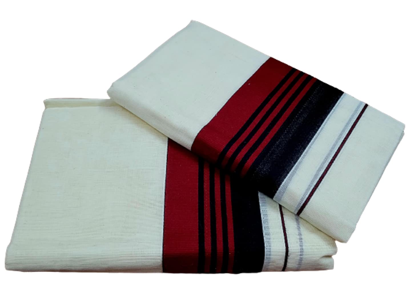 Jagasree collectionsKerala Kasavu 3 inch Kara Duo-color Single Set Mundu