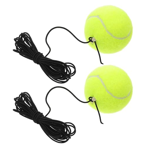 BESPORTBLE Juego de entrenamiento de tenis de 2 piezas con banda de goma elástica, duradera, compacta, para principiantes, un jugador, raqueta de práctica para mejorar la coordinación de la reacción